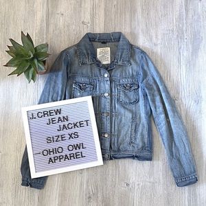 EUC J. Crew Distressed Denim Jean Jacket